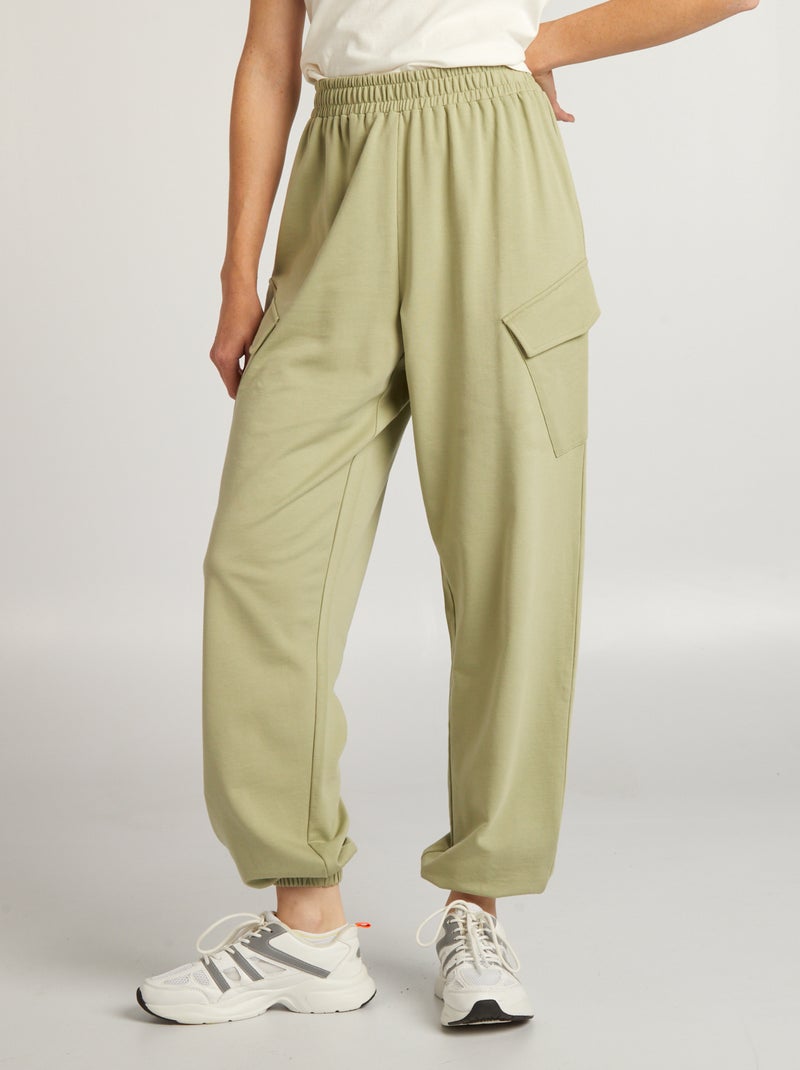 Pantalon large de jogging Kaki - Kiabi