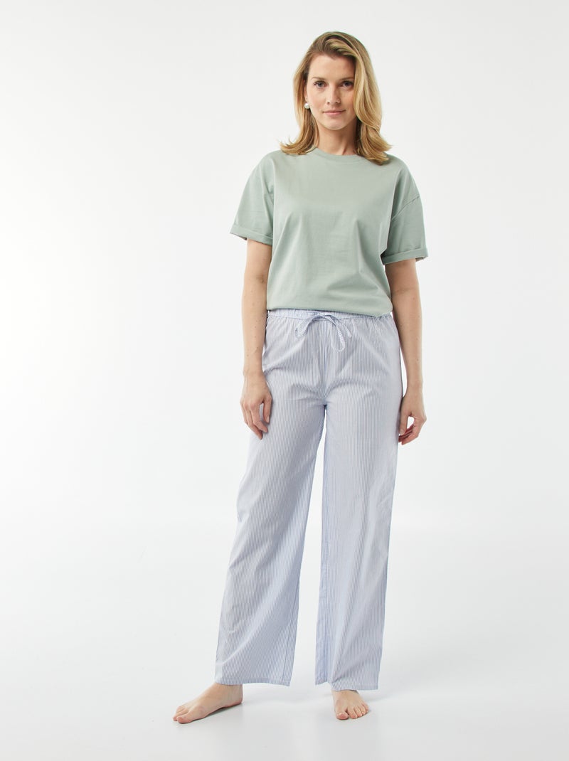 Pantalon large de pyjama BLEU - Kiabi