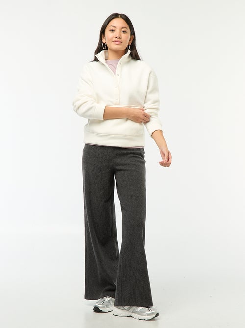 Pantalon large doudou uni - Kiabi