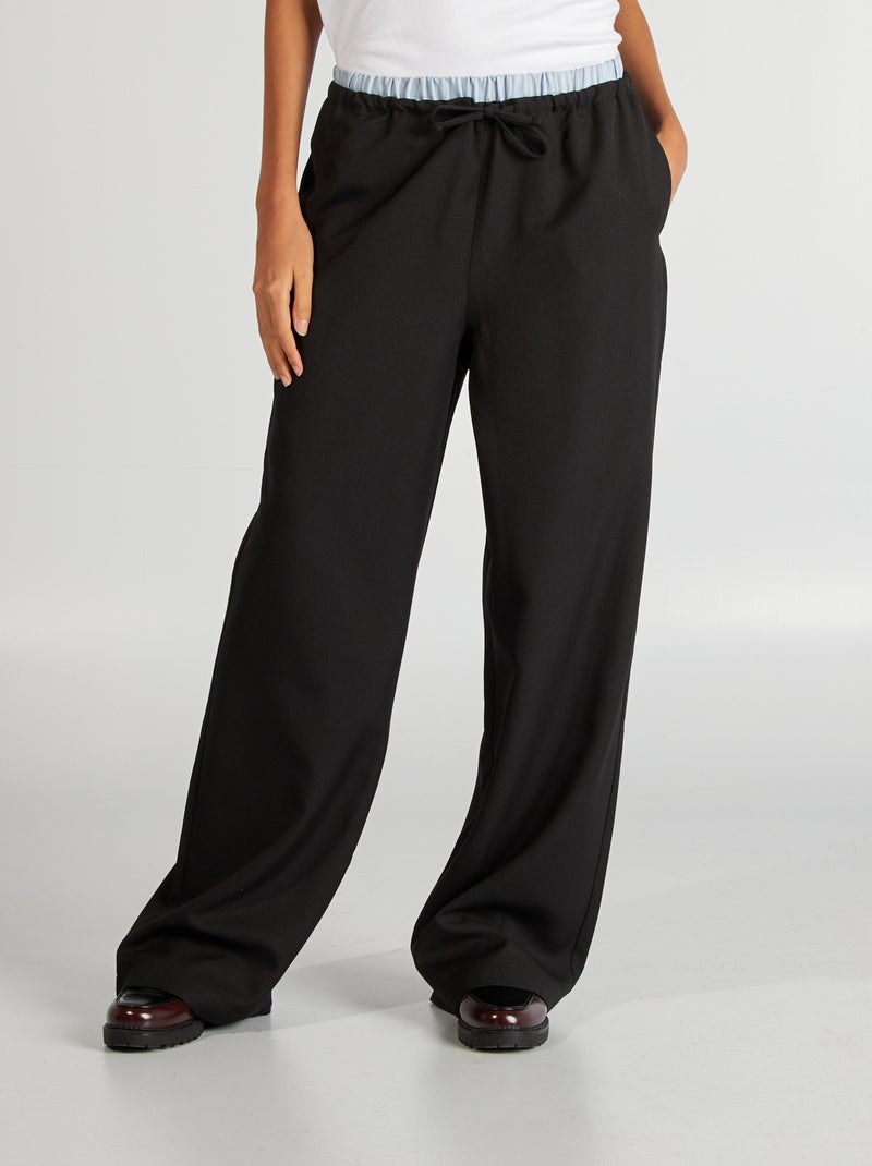 Pantalon large effet boxer apparent noir - Kiabi