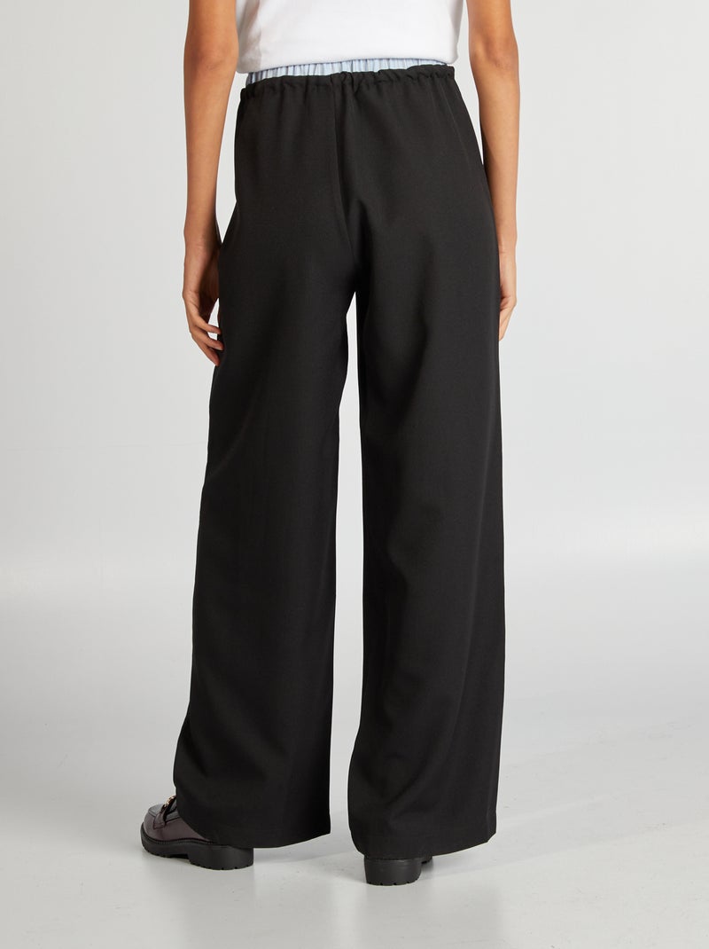 Pantalon large effet boxer apparent noir - Kiabi