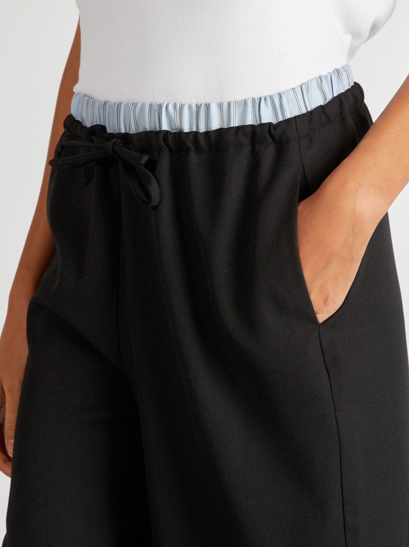 Pantalon large effet boxer apparent noir - Kiabi