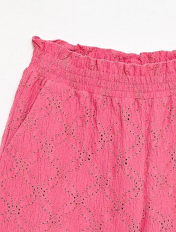 Pantalon large en broderie anglaise