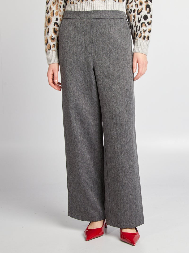 Pantalon large en chevrons 'JDY' Gris - Kiabi