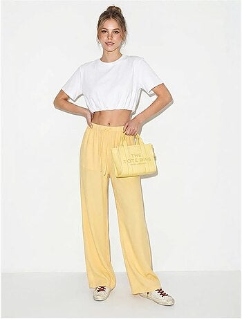 Pantalon large en coton à taille coulissée lucci