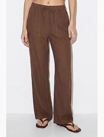Pantalon large en coton à taille coulissée lucci