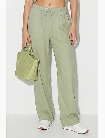 Pantalon large en coton à taille coulissée lucci