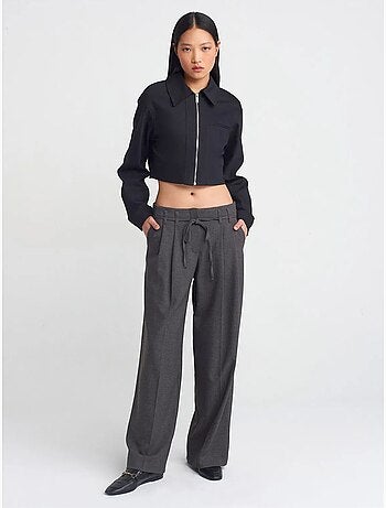 Pantalon large en crêpe à plis dilvin