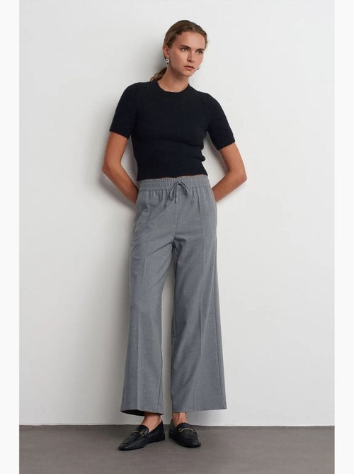 Pantalon large en crêpe à taille coulissante dilvin - Kiabi