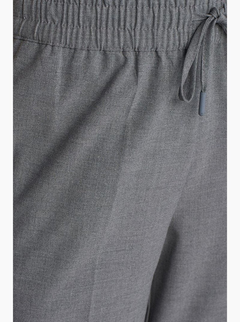 Pantalon large en crêpe à taille coulissante dilvin Gris - Kiabi
