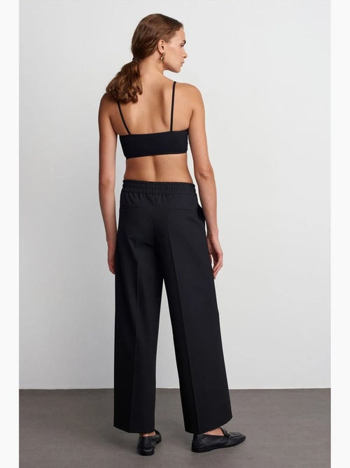 Pantalon large en crêpe à taille coulissante dilvin - Kiabi