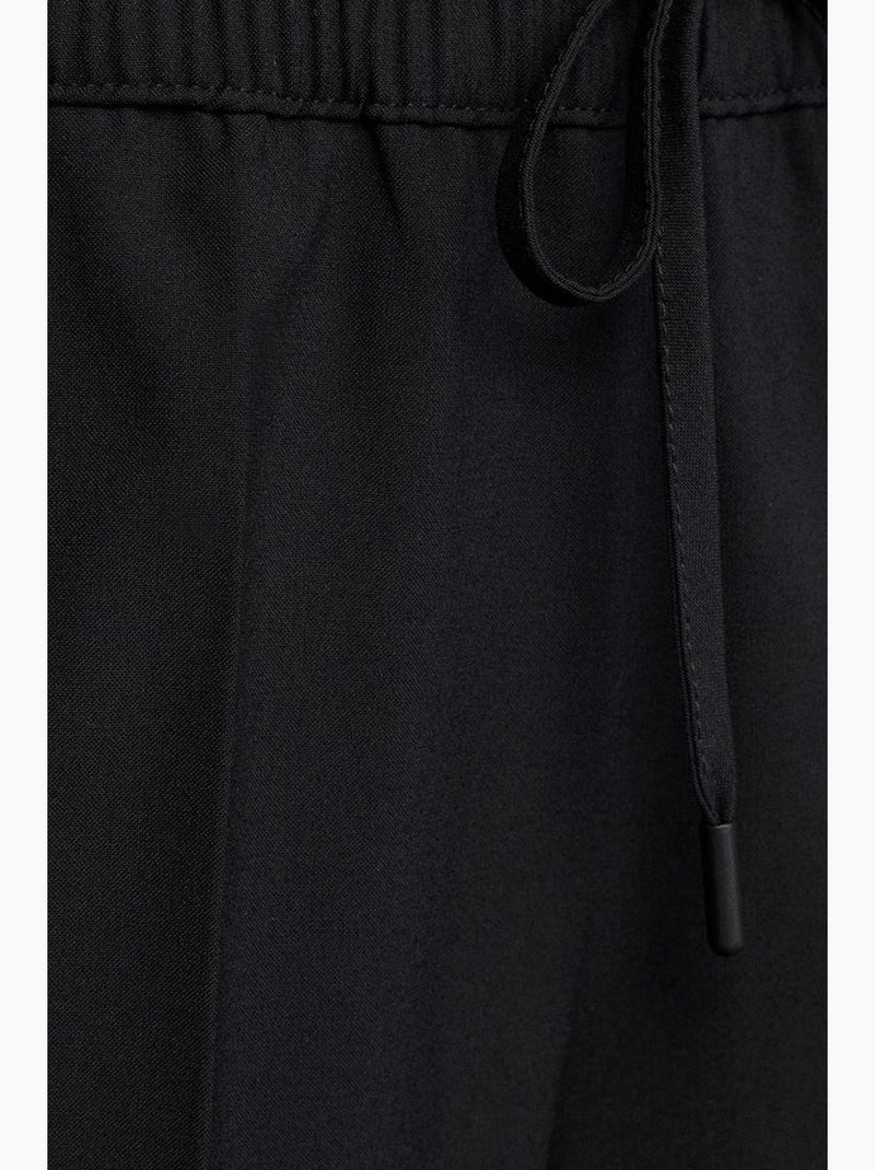 Pantalon large en crêpe à taille coulissante dilvin Noir - Kiabi