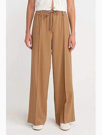 Pantalon large en crêpe à taille coulissée dilvin