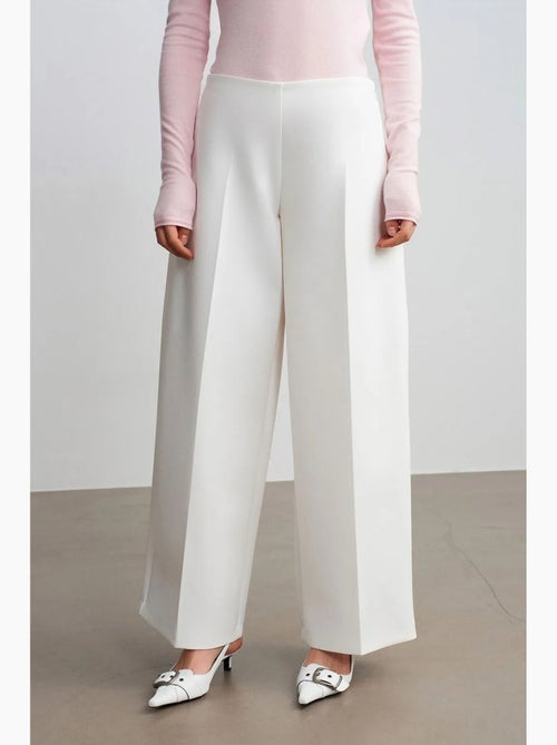 Pantalon large en crêpe à taille haute dilvin - Kiabi