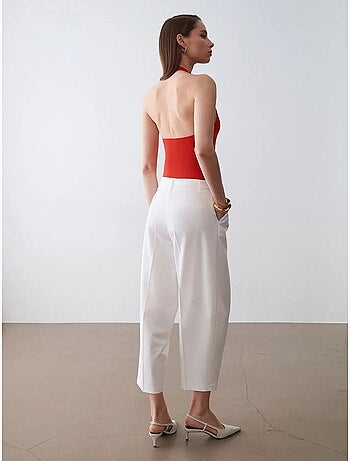 Pantalon large en crêpe à taille haute dilvin