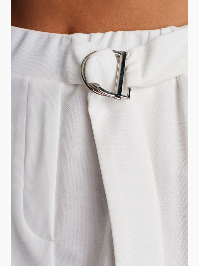 Pantalon large en crêpe à taille haute dilvin Blanc - Kiabi