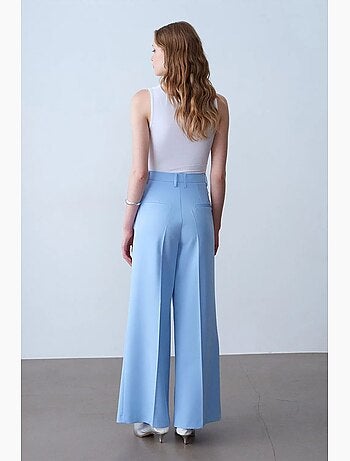 Pantalon large en crêpe à taille haute dilvin