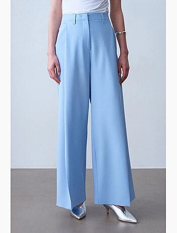 Pantalon large en crêpe à taille haute dilvin