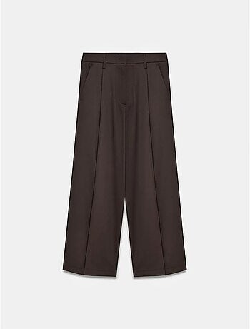 Pantalon large en crêpe à taille haute dilvin
