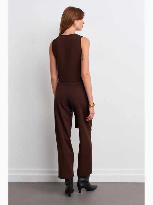 Pantalon large en crêpe à taille haute dilvin - Kiabi Pantalon large en crêpe à taille haute dilvin - Kiabi