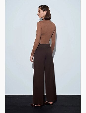 Pantalon large en crêpe à taille haute dilvin
