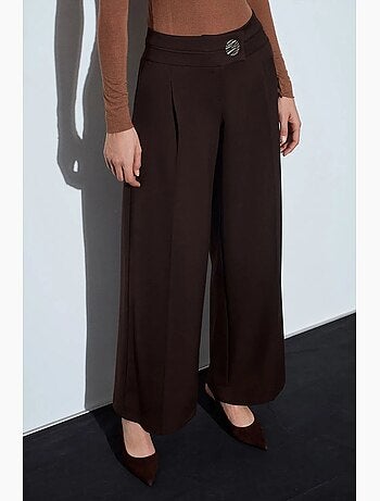 Pantalon large en crêpe à taille haute dilvin