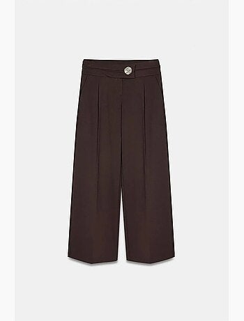 Pantalon large en crêpe à taille haute dilvin