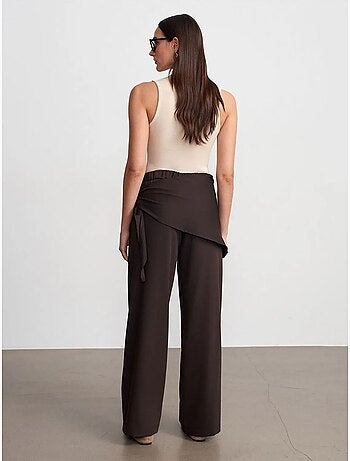 Pantalon large en crêpe à taille haute dilvin