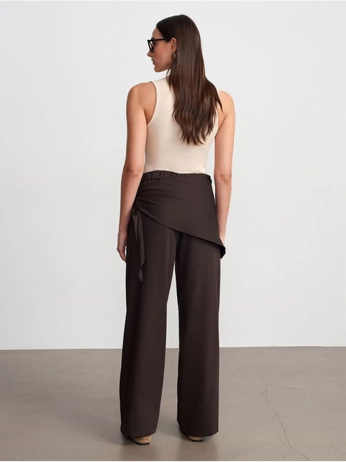 Pantalon large en crêpe à taille haute dilvin - Kiabi Pantalon large en crêpe à taille haute dilvin - Kiabi