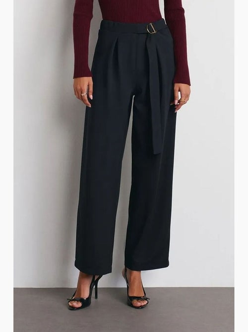 Pantalon large en crêpe à taille haute dilvin - Kiabi