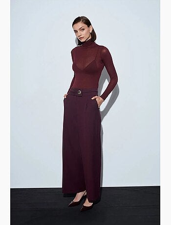 Pantalon large en crêpe à taille haute dilvin