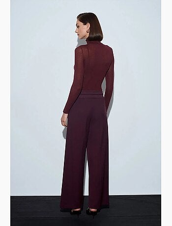 Pantalon large en crêpe à taille haute dilvin