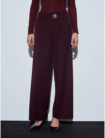 Pantalon large en crêpe à taille haute dilvin