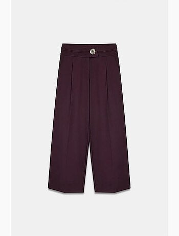 Pantalon large en crêpe à taille haute dilvin