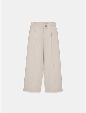 Pantalon large en crêpe à taille haute dilvin