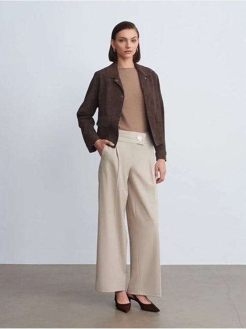 Pantalon large en crêpe à taille haute dilvin - Kiabi Pantalon large en crêpe à taille haute dilvin - Kiabi