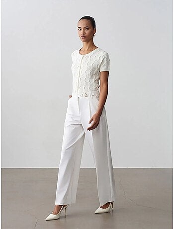 Pantalon large en crêpe avec ceinture dilvin
