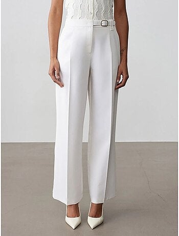 Pantalon large en crêpe avec ceinture dilvin