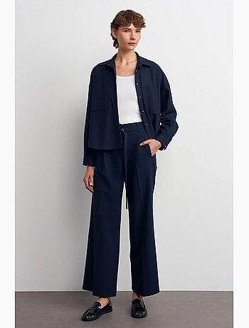 Pantalon large en crêpe avec ceinture dilvin