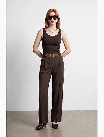 Pantalon large en crêpe avec ceinture dilvin