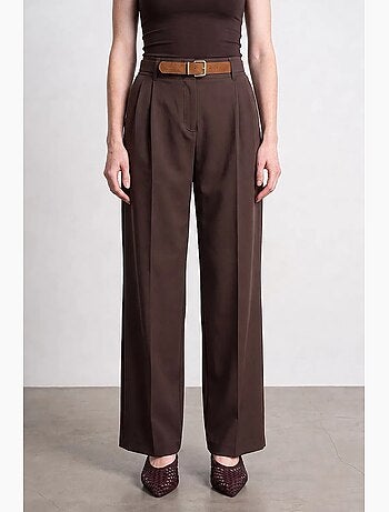 Pantalon large en crêpe avec ceinture dilvin