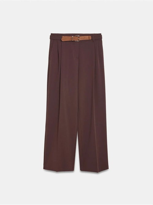Pantalon large en crêpe avec ceinture dilvin - Kiabi Pantalon large en crêpe avec ceinture dilvin - Kiabi