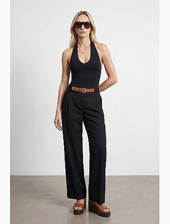 Pantalon large en crêpe avec ceinture dilvin