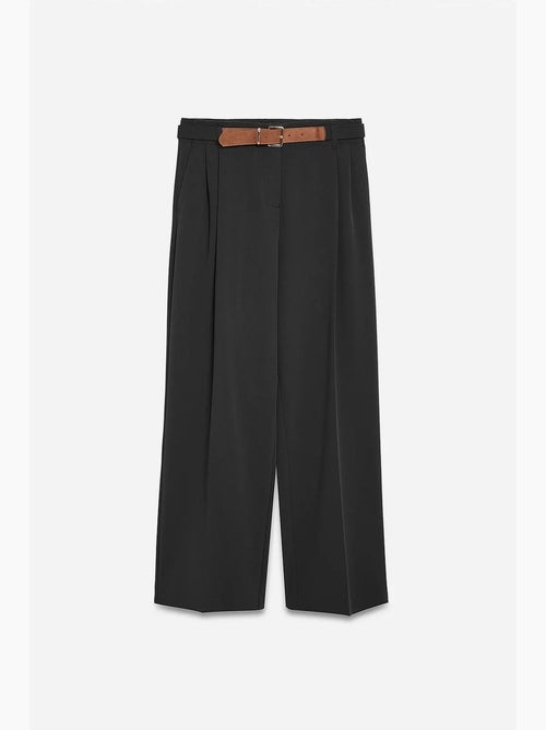 Pantalon large en crêpe avec ceinture dilvin - Kiabi Pantalon large en crêpe avec ceinture dilvin - Kiabi