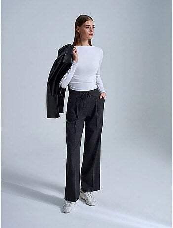 Pantalon large en crêpe avec cordon dilvin