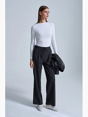Pantalon large en crêpe avec cordon dilvin