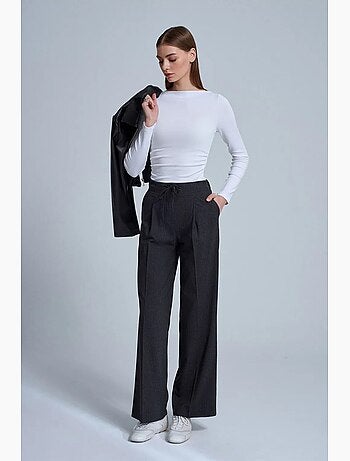 Pantalon large en crêpe avec cordon dilvin