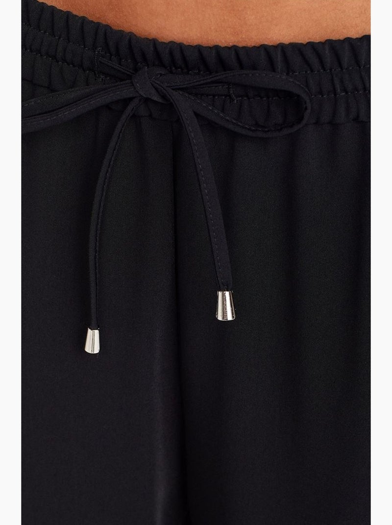Pantalon large en crêpe dilvin Noir - Kiabi