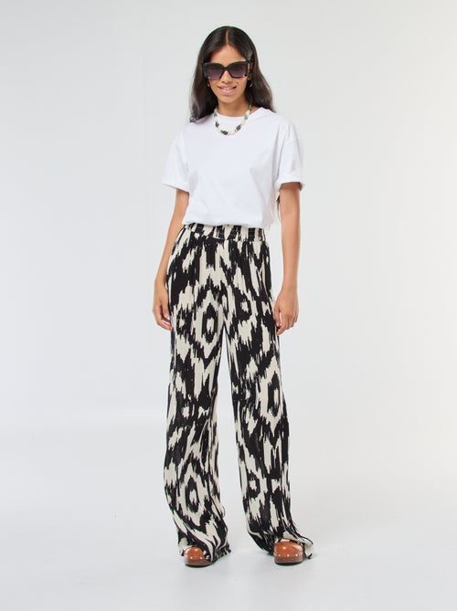 Pantalon large en crêpe - Kiabi