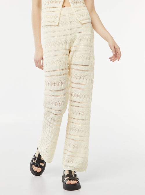 Pantalon large en crochet - Kiabi